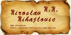 Miroslav Mihajlović vizit kartica
